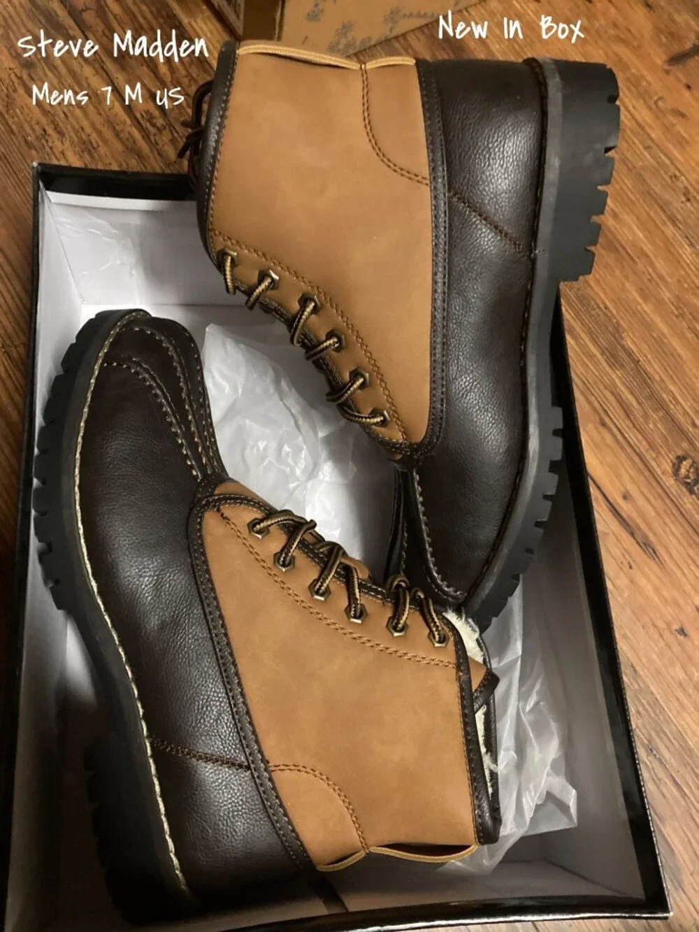 Steve Madden Boots Cornel Duck Brown Men's Size 7 US New In Box
